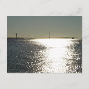 Carte Postale Soleil sur le pont Mackinac, Michigan