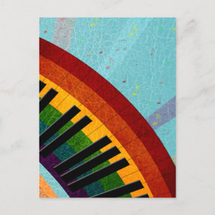 Carte Postale soleil sur les reflets d'eau autour du piano