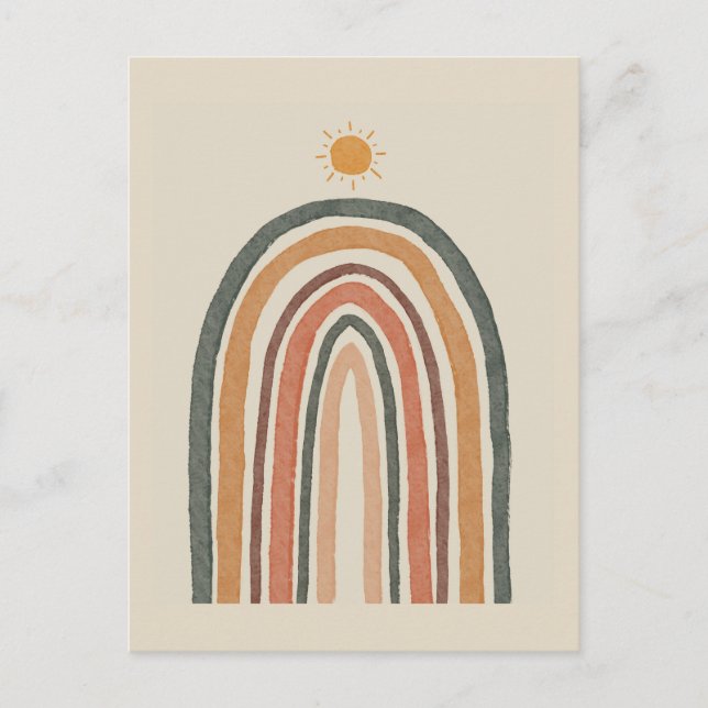 Carte Postale Soleil sur un arc-en-ciel (Devant)