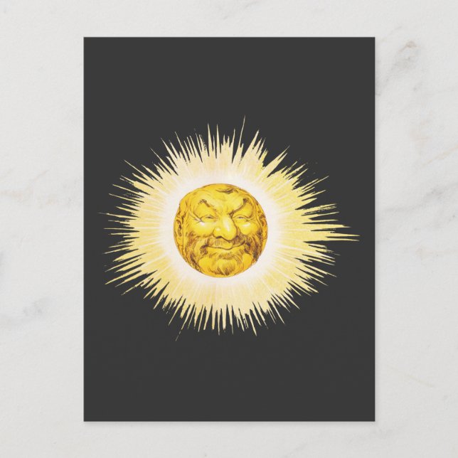 Carte Postale Soleil visage heureux (Devant)