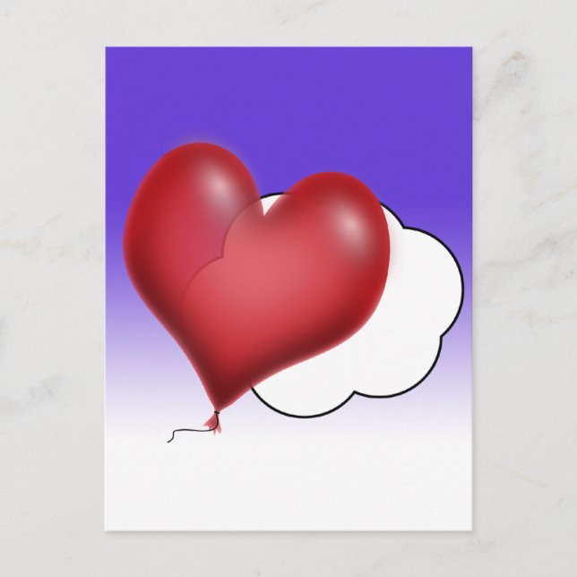 Carte Postale Solely Heart Balloon (Devant)