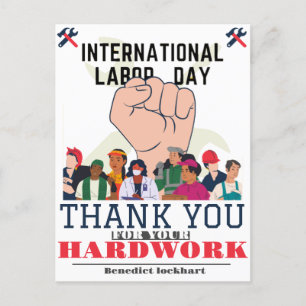 Carte Postale Solidarité Travailleur Unité Fête du Travail avec