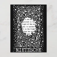 Carte Postale SOLITUDE citation noir et blanc de Nietzsche Zazzle.fr