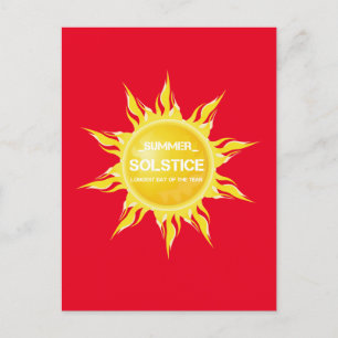 Carte Postale Solstice d'été rouge le plus long jour de l'année