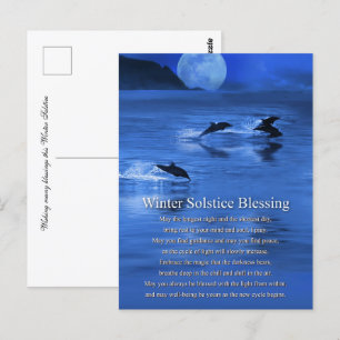 Carte Postale Solstice d'hiver Yule avec dauphins