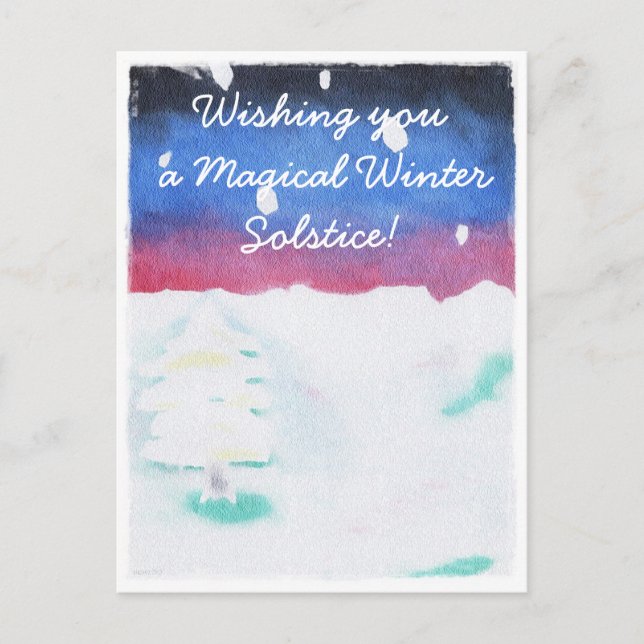Carte Postale Solstice hiver Snowy Scene Yule (Devant)