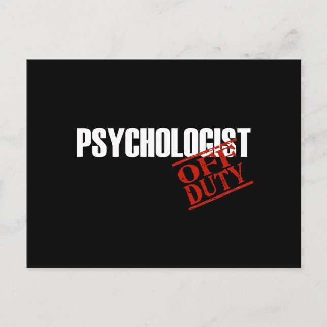 CARTE POSTALE SOMBRE PSYCHOLOGISTE HORS SERVICE (Devant)