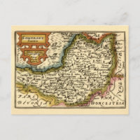 Somerset Comté Angleterre Ancien Atlas Antiquaire 