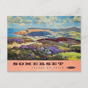Carte Postale Somerset par une affiche de voyage en train
