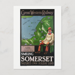 Carte Postale Somerset Poster vintage britannique 1940