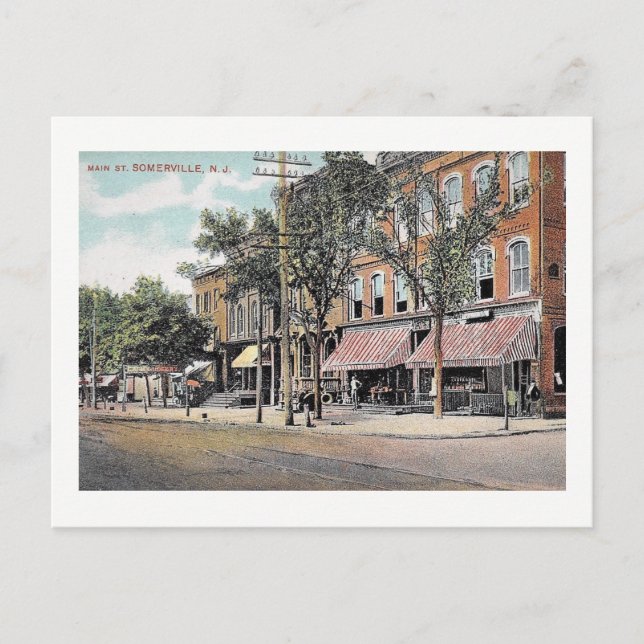 Carte Postale Somerville, New Jersey, Main St, Vintage (Devant)