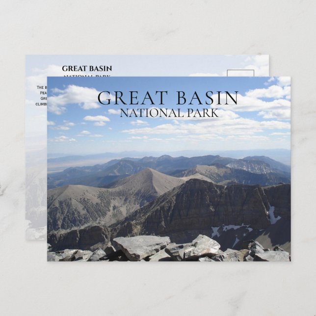 Carte Postale Sommet de Wheeler Peak View Great Basin NP, Nevada (Devant / Derrière)