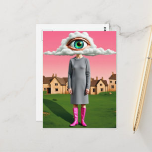 Carte Postale Son art surréaliste avec la tête dans les nuages