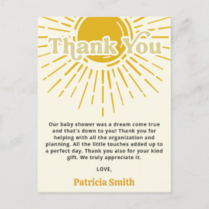 Carte Postale Son Boho Boy Baby shower Merci