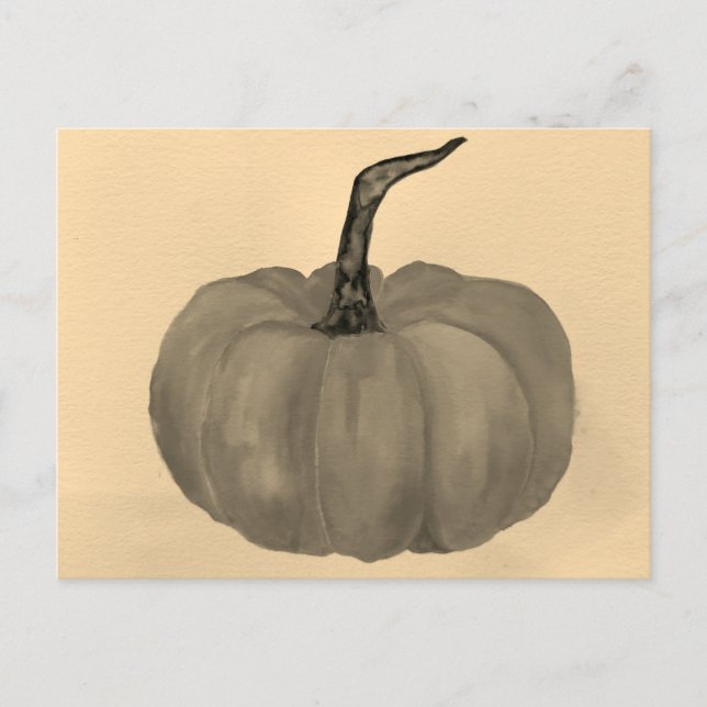 Carte Postale Son heure Citrouille (Devant)