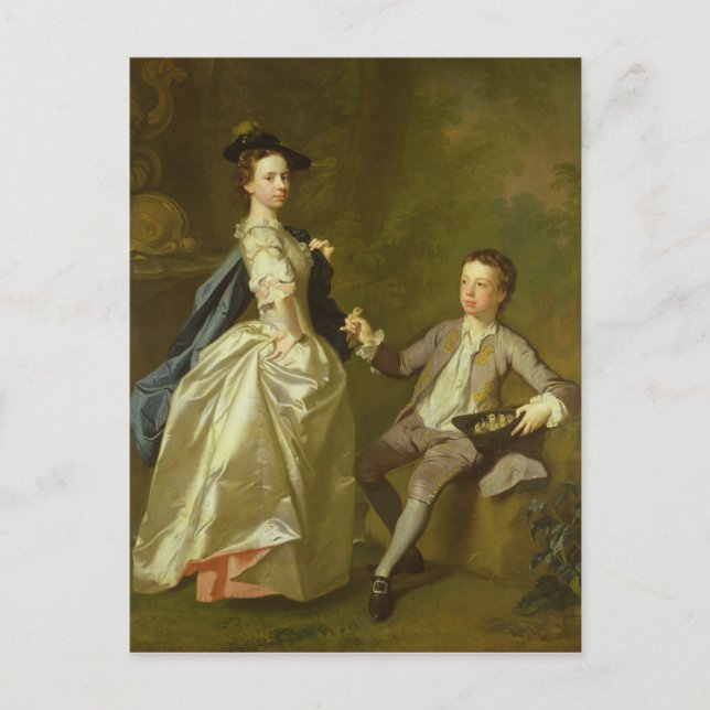 Carte Postale Son Honneur. Rachel Hamilton et son frère (Devant)