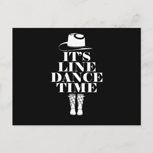 Carte Postale Son Line Dance Time Line Dancing Music Boots Cadea (Devant)