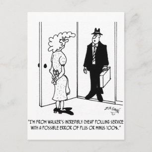 Carte Postale Sondage avec erreur possible de Plus ou moins 100%