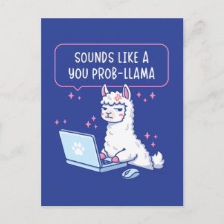 Carte Postale Sonne comme un problème de lama - Lama de bureau m