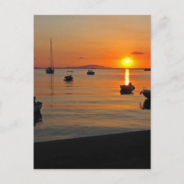 Carte Postale Sonnenuntergang am Hafen von Novalja n Kroatien (Devant)