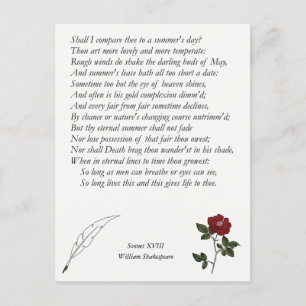 Carte Postale Sonnet # 18 par William Shakespeare