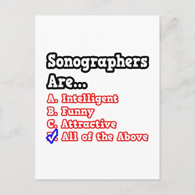 Carte Postale Sonographer Quiz...Plaisanterie (Devant)