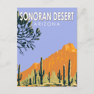 Carte Postale Sonoran Desert Arizona Art Vintage