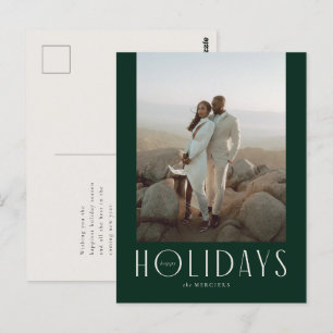 Carte Postale Sophistiqué Forêt verte Joyeux Vacances Photo