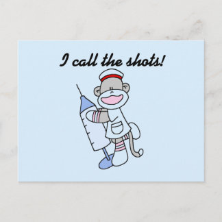 Carte Postale Soq Singe Infirmière J'appelle les coups cadeaux