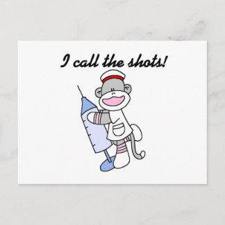 Carte Postale Soq Singe Infirmière J'appelle les coups cadeaux