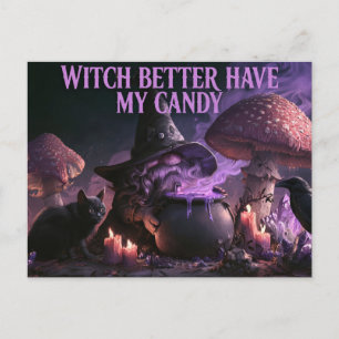 Carte Postale Sorcier Gnome de la Sorcière Épouvantable Brasse u