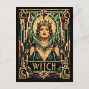 Carte Postale Sorcière, Art Déco Mythique