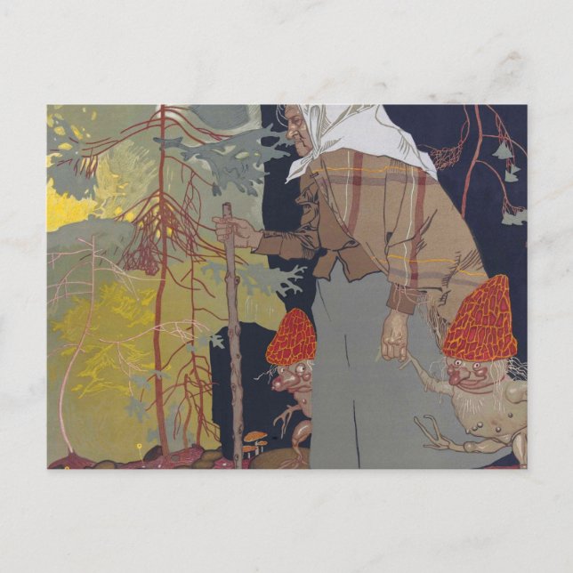 Carte Postale Sorcière aux champignons - Franz Wacik (Devant)