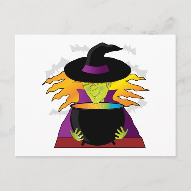 Carte Postale Sorcière Casquette Pod (Devant)