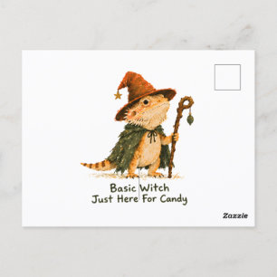 Carte Postale Sorcière de base ici pour les bonbons Dragon barbu