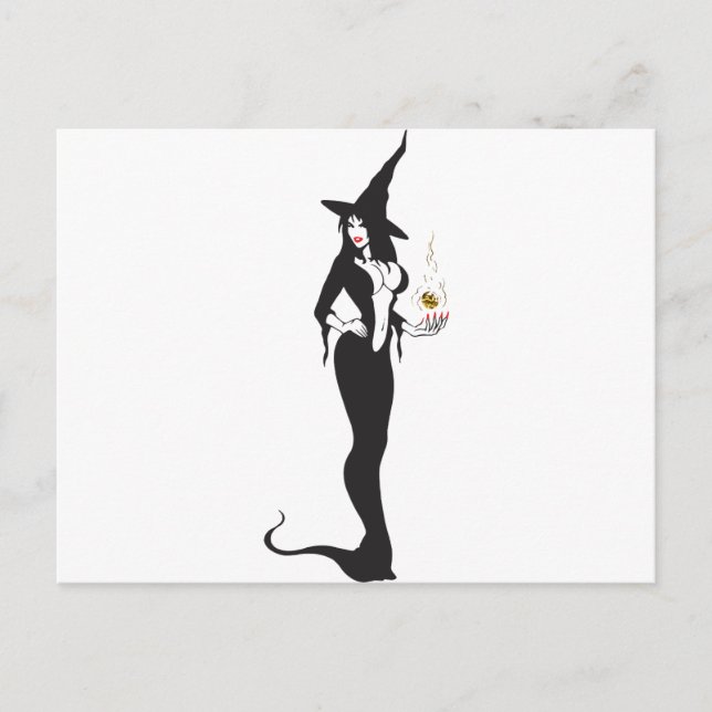 Carte Postale sorcière de l'ampli halloween (Devant)