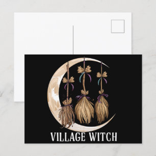 Carte Postale Sorcière de village gothique occulte wicca païenne