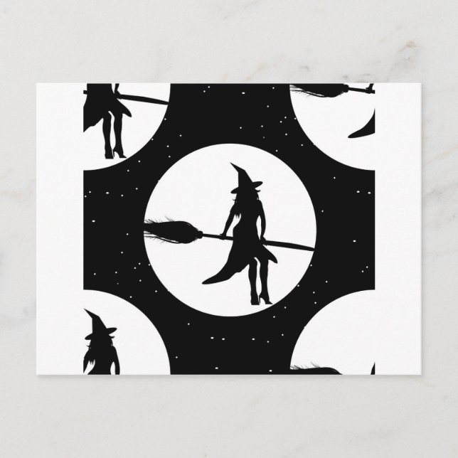 Carte Postale sorcière d'halloween (Devant)