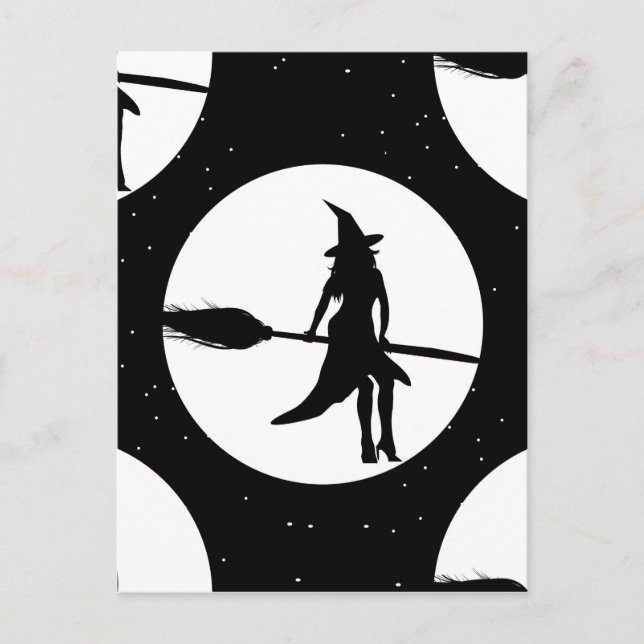 Carte Postale sorcière d'halloween (Devant)