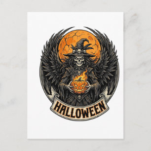 Carte Postale Sorcière d'Halloween gothique vintage