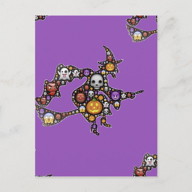 Carte Postale sorcière émoji (Devant)