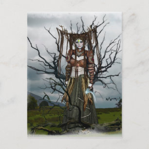 Carte postale sorcière fée imaginaire