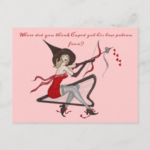 Carte Postale Sorcière Love Potion Valentine Card