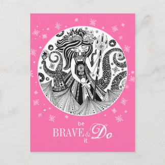 Carte Postale Sorcière marine en pain d'épices | Rose