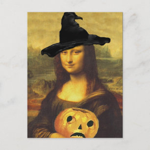 Carte Postale Sorcière Mona Lisa Automne Art modifié par crc Car