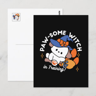 Carte Postale Sorcière Paw-some en formation – Chien mignon d'Ha
