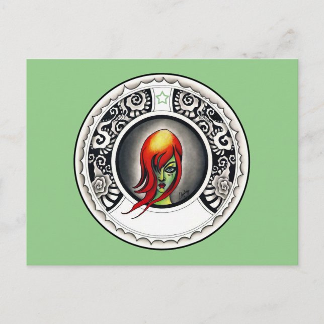 Carte Postale Sorcière verte (Devant)