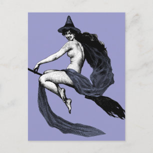 Carte Postale Sorcière vintage