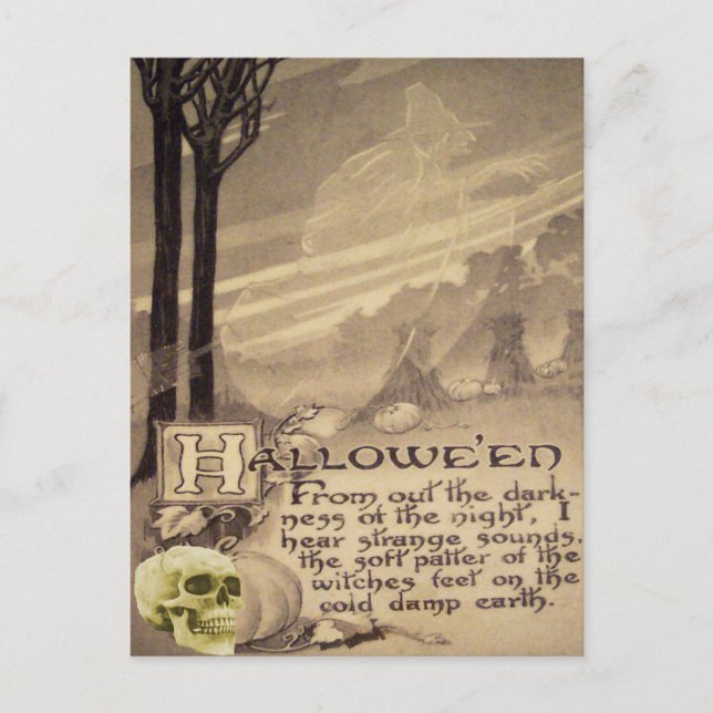 Carte Postale Sorcière volante (Devant)