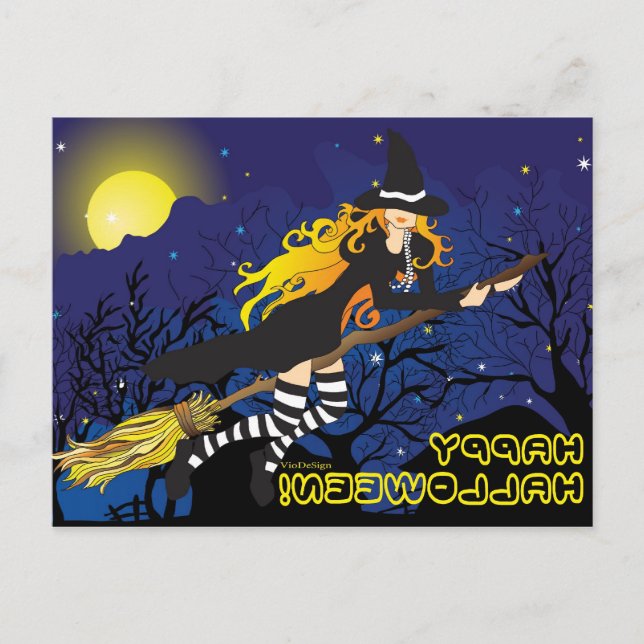 Carte Postale sorcière volante_1 (Devant)